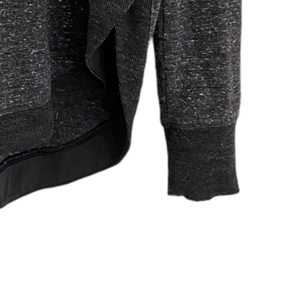 calia heathers charcoal gray black long sleeve split side sweatshirt top - Picture 3 of 5